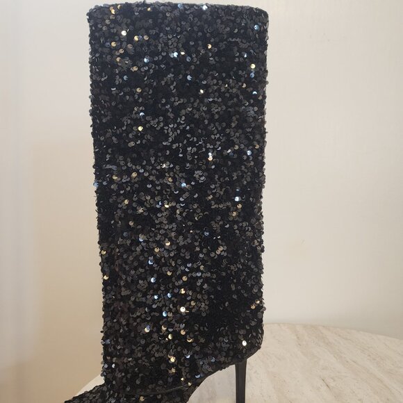 I.N.C. International Concepts Skylar Cuff Pointed-Toe Dress Black Sequins - c003 - Picture 4 of 8